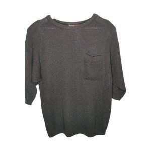 Vintage Half Sleeve Sweater Pocket Shoulder Pads Size 10